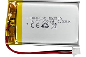 HXJNLDC 502540 Batterie 3.7v 550mAh pour Sena SMH5 Motos Remplacement de la Batterie du Casque Bluetooth Sena SMH5-FM SMH5D SPH10H-FM Numéro de pièce de la Batterie (P/N): ICP40/25/40P Nextbase 312GW