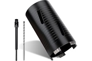 MOXPIFY 107mm x 170mm Long Diamond Core Drill Bit Set with 240mm SDS Plus Shank. To Be Used In Concrete Masonry Brick Block Stone Granite.