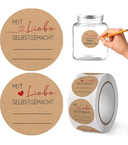 Itenga 24x Aufkleber 'Kirsche' Für Marmeladengläser – Ø 4 Cm, Selbstklebend Mit Schutzlack
