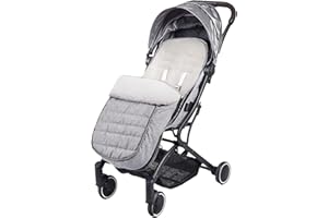 Cosytoes Footmuff, Fairy Baby Waterproof and Windproof, CosyToes Fleece Lined Universal Fitting for Pushchairs Strollers Prams Buggy (Grey/White Fleece)