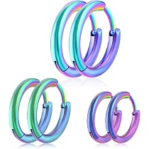 4 Paar Edelstahl-Creolen – 12/14/16/18 Mm, Für Knorpel, Nase & Lippe, Für Damen & Herren