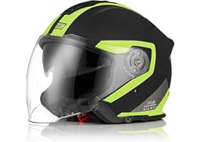 ORIGINE Casco Moto Jet Casco Moto Abierto Scooter para Mujer Hombre Adultos con Doble Visera Homologado ECE