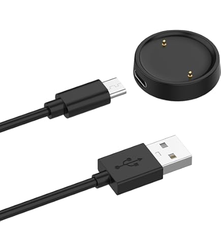 Horloge oplader type C adapter oplaadkabel converter compatibel met Amazfit T-Rex 3/Balance/Balance 2/Helio Strap smartwatch oplader, zonder kabel (zwart