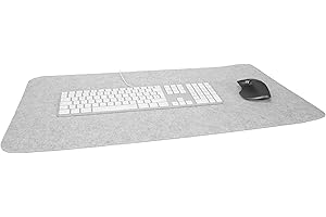 Rubberneck Podkładka na biurko z filcu – podkładka pod mysz XXL, mata stołowa, do biura i gier – antypoślizgowa, jasnoszara, 80 x 40 cm