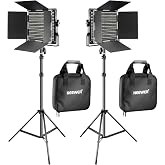 NEEWER 2 Pack Bi Color 660 LED Video Light and Stand for Photography Video | Kit Includes (2)3200-5600K CRI96+ Dimmable Light