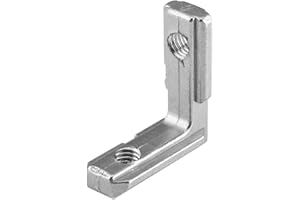 EUJGOOV 10pcs T Slot Eckwinkel Slot Eckverbinder Klammern Aluminiumprofil Kohlenstoffstahl L-Form Halterungen 90 Grad Ton(EU-2020)