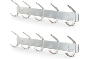Homephix Coat Hooks Wall Mounted - Heavy Duty Coat Rack (2 Pack) - Stainless Steel Coat Hooks for Wall - Rust Resistant and Multipurpose Coat Hangers Wall Mounted for Hanging Clothes, Hats and Towels