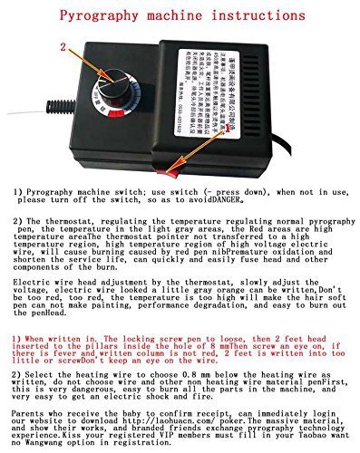 Pyrographie Maschine 220V tragbar Brandmal-Kolben Set mit 8Pcs Brennspitzen für Handwerk Holz Brennen Schnitzerei Dual Pen Pyrographie Werkzeug Professionelle Holz Brennen Kit - 2