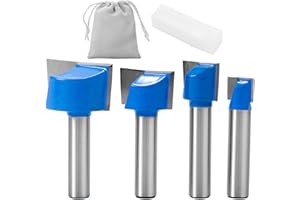 LAOYE Nutfräser 8mm Schaft zweischneidige Planfräser 4 tlg. Holzfräser Nutenfräser 8mm Fräser für Oberfräse - Schneiddurchmesser Ø 10mm 15mm 22mm 30mm