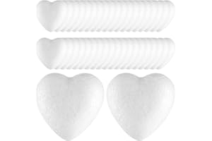 ZOFUN 40 Stück Styropor Herz, 5 cm Styroporkugeln Groß Styroporkugeln Herz, Styroporherzen Styropor Kugeln Styropor Ball, Styroporkugel für DIY Handwerk Valentinstag Weihnachten Hochzeit Tischdeko