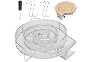 Gobesty Generator zimnego dymu, Wędzarnia ze stali nierdzewnej, Generator dymu z pędzlem i drążkiem, Wędzarnia do żywności, Okrągły generator dymu do pieca do dymu, Gril, Wędzona żywność