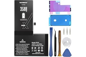 DEJIMAX Akku für iPhone X, 3500 mAh Li-Ion Batterie mit höherer Kapazität für iPhone X (A1865, A1901, A1902), mit kompletten professionellen Reparaturwerkzeugen und Anleitung, Längere Akkulaufzeit