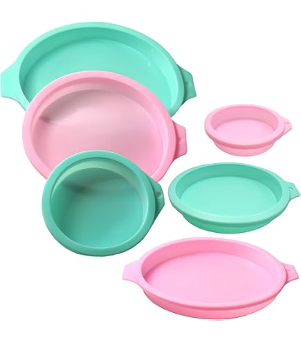 6 Moldes De Silicona Para Hornear - 20cm - Antiadherentes Y Reutilizables