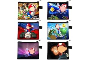 NTEVXZ 6 Pezzi Figure Gioco Portafoglio Anime Portafoglio 13.5 * 11cm Cartone Animato Nuovo Spot Portafogli Zip Tasca Porta Monete per Ragazzo Ragazza Moneta Carta di Autobus Carta D'identit