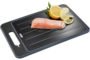 GEFU Tabla de descongelar y cortar CUT PRO | superficie de aluminio y superficie de corte antideslizante | ranura para zumo superficie de fricción afilador de cuchillos apto para lavavajillas