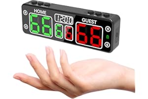 Ousmile Mini Digital Scoreboard - Portable Tabletop Scoreboard for Games, Wireless Battery Powered Magnetic Electronic Scoreboard with Buzzer, Score Keeper for Ping Pong/Cornhole/Basketball