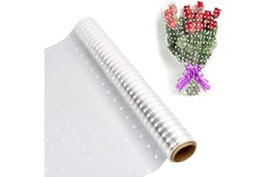 Cozlly Rouleau de Cellophane Transparent, 30m x 40cm Fleuriste Rouleau Cellophane Emballage, Cellophane Transparent Rouleau Film Fleuriste, Papier Cadeau Transparent Fleuriste Papier pour Cadeau Fleur