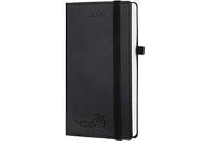 ‎POPRUN POPRUN Taschenkalender 2026 Klein 16,5 x 9 cm (Jan.2026-Dez.2026) - Kalender 2026 Klein mit PU-Leder - Terminplaner, Planer 1 Woche 2 Seite mit Stiftschlaufe - Schwarz