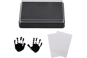 VODUNS Empreintes Bébé Mains Pieds Set, Impression de Boue Chien et Chat Pattes, Impression de Boue Sûre et Non Toxique en Sécurité pour les Nouveau-nés en PET Anniverssaires Fêtes Famille Services Bébé