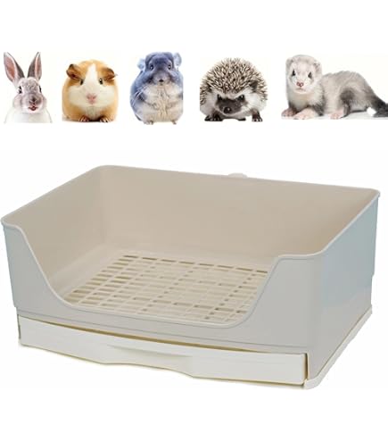 Bunny Litter Box Modern Bunny VILLA Cabinet, With Hay Feeder
