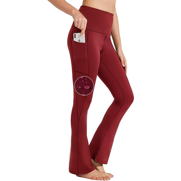 Style & Republic Flared leggings voor dames, van zacht katoen, omklapbare broek, yogabroek met vouwband, bootcut-stijl, sportbroek, casual en