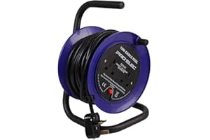 PRO ELEC PEL01272 2-Gang Mini Cable Reel Mains Extension, 10m