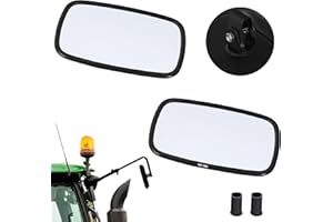 KOTARBAU Espejo universal para tractor, 19 x 23 cm, PVC, 2 unidades, espejo retrovisor para tractor, camión, espejo retrovisor, con soporte, espejo de agricultura
