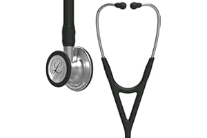 3M Littmann Cardiology IV Fonendoscopio para diagnóstico, campana de acabado estándar, tubo negro y vástago y auricular de acero inoxidable, 68,5 cm, 6152