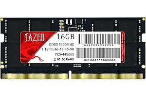 JAZER RAM DDR5 16GB 5600MHz SODIMM para Portátil, CL46 262Pin Módulo de Memoria de Alta Velocidad para Laptops