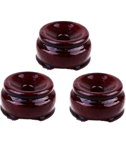 3 Supports En Bois Pour Boule De Cristal - Socle Présentoir Verre, Porte-Œufs, Décoration Table Bambou