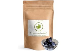 ‎VITALUNDFITMIT100 Bio Schwarzer Knoblauch geschält - 100 g - Black Garlic - fermentierter Knoblauch aus SPANIEN - ohne Zusätze, ohne Magnesiumstearat - Geruchs- & Geschmacksneutral