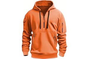 MEDUOLA Sweat à Capuche Homme Pull Homme Zippé Manches Longues Couleur Unie Sweatshirt épais Poche Kangourou Sweat pour Hiver et Automne