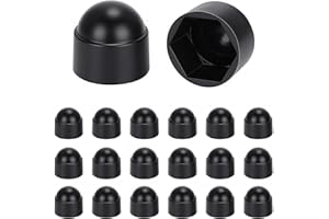 Noosverl M8(13mmwheel nut covers),Black Plastic Hex Nut Bolt Dome Cap Cover,Nut and Bolt Protective Caps Cover Hexagonal,18PCS