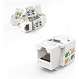 CableCreation [Lot de 5 Connecteur RJ45 Module Keystone Catégorie 6 (Cat 6), Ethernet Keystone Jack, Blanc