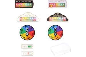 RUTBUE 8 Pieces Badges,Mood Pin Badge,Pin Badges,Funny Social Mood Brooch Pin,with Box,for Backpacks Jackets,Men Women Gift(4 Types)