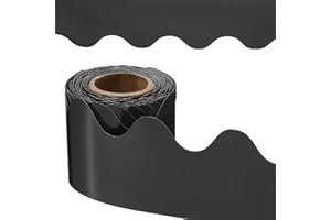 PATIKIL Bulletin Board Border, 41 Feet Poster Chalkboard Cork Decoration Trim Scalloped Borders Wall Decor for Classroom Office Locker, Black