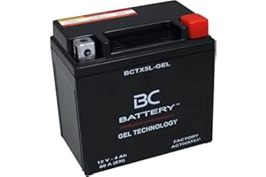 BATTERY CONTROLLER BC BATTERY 12V 4Ah GEL Motorrad Batterie BCTX5L-GEL Motorrad & Roller, wartungsfrei versiegelt vorgeladen ähnlich wie YTX5L-BS
