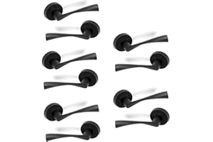 ARCO HERRAJES ARCO · Pack para 5 puertas. Lote de 5 juegos de manillas para puerta, acabado negro. Fabricado en aluminio