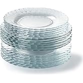 Duralex&reg; Le Picardie&reg; Collection | Glass Wave Plate &ndash; Dinner 23 cl, Soup 23 cl and Dessert 20.5 cm | Scratch Resistant, Dishw