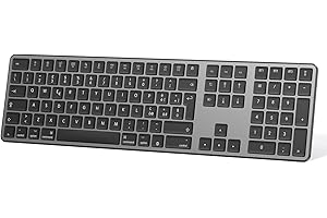OMOTON Tastiera Bluetooth per Mac (MacBook/MacBook Air/MacBook Pro/iMac/iMac Pro/Mac Pro), wireless ricaricabile, per Mac OS con 3 canali Bluetooth, Italiano QWERTY Layout