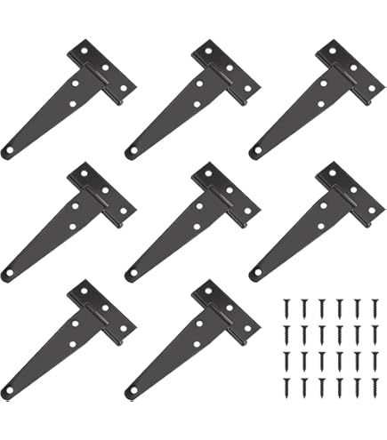 2 Stück T-Scharniere Schwarz - 20cm Für Türen & Schränke