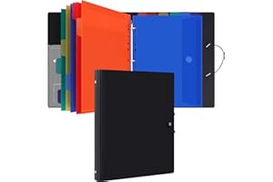‎UQUELIC Uquelic Dokumentenmappe A4 zum Abheften, Ringordner A4 Schmal mit 12er Kunststoff Dokumententasche (6 Farben), Wasserdicht Ordner Organizer - Schwarz