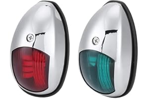 Hsthe Sea 2 Luces de navegación LED Marinas Rojas y Verdes de 12 V, luz de navegación Impermeable, luz de Puerto roja de estribor Verde, Montaje Lateral, Puede acomodar hasta 20 Metros de Barco