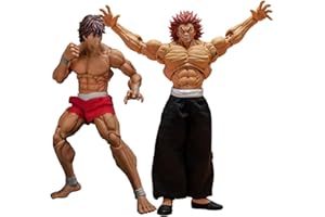 DEXSHUN Hanma Yujiro Lot de 2 figurines d'action Hanma Baki - Figurines d'anime mobiles - Accessoires interchangeables - Modèle de statue d'anime - Sculpture en PVC - Collections de décoration de