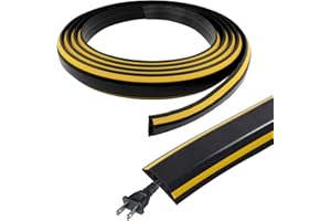 XMSZQU Kanał kablowy, czarny, samoprzylepny, 300 cm, półokrągły, organizer na kable, elastyczny wąż ochronny z PCW, modułowy mostek podłogowy do domu, biura, szkoły, magazynu