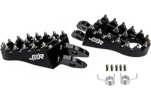 JXRACING JXR Sur Ron Foot Pegs - Upgraded Pedal Rests Surron Accessories for Light Bee Dirt Bike - Anodised Aluminium Motorcycle Footpegs (Black)