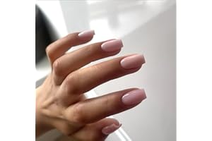 GlamRays 24 sztuki sztucznych paznokci, kwadratowe, błyszczące, krótkie, sztuczne paznokcie, sztuczne paznokcie, dla kobiet i dziewcząt