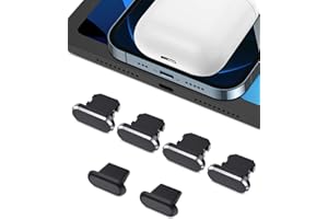 AUZOSL Zestaw 6 zatyczek chroniących przed kurzem kompatybilnych z iPhone 13 12 4 aluminium + 2 silikonowe zatyczki przeciwpyłowe, kosmiczna czerń