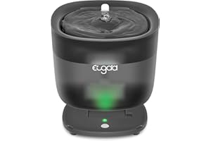 EUGAD Fontanna dla kota 2L z kablem, fontanna do picia dla kotów psów, bezprzewodowa pompa, oddzielna stacja ładująca, z ostrzeżeniem LED o niskim poziomie wody, DC Power, 30dB, bez BPA 0001YSJ