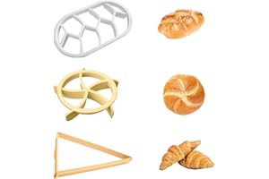 DAZZLUXE 3 pezzi macchina per il pane, stampo per il pane, stampo per croissant, utensili da forno, tagliapane, stampo in plastica (rotondo + ovale + triangolare)